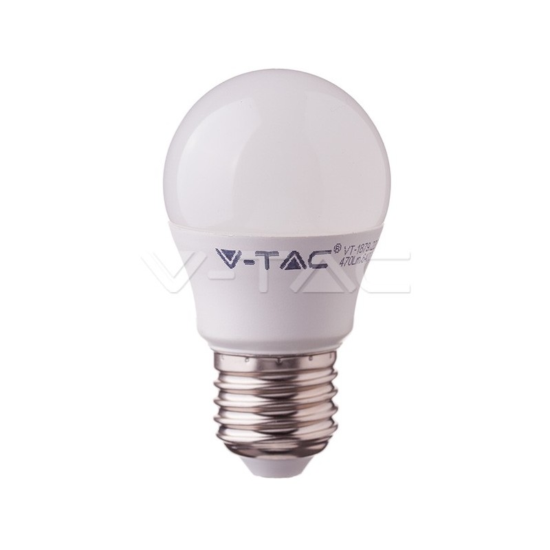Esférica G45 LED chip SAMSUNG 6,5W 600Lm Luz Neutra E-27